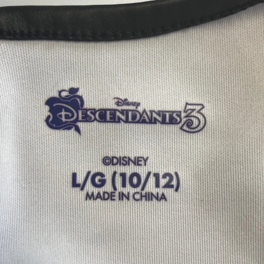 Disney Descendants 3 Mal Costume Dress Girls Large 10/12 Purple Ruffle Tulle